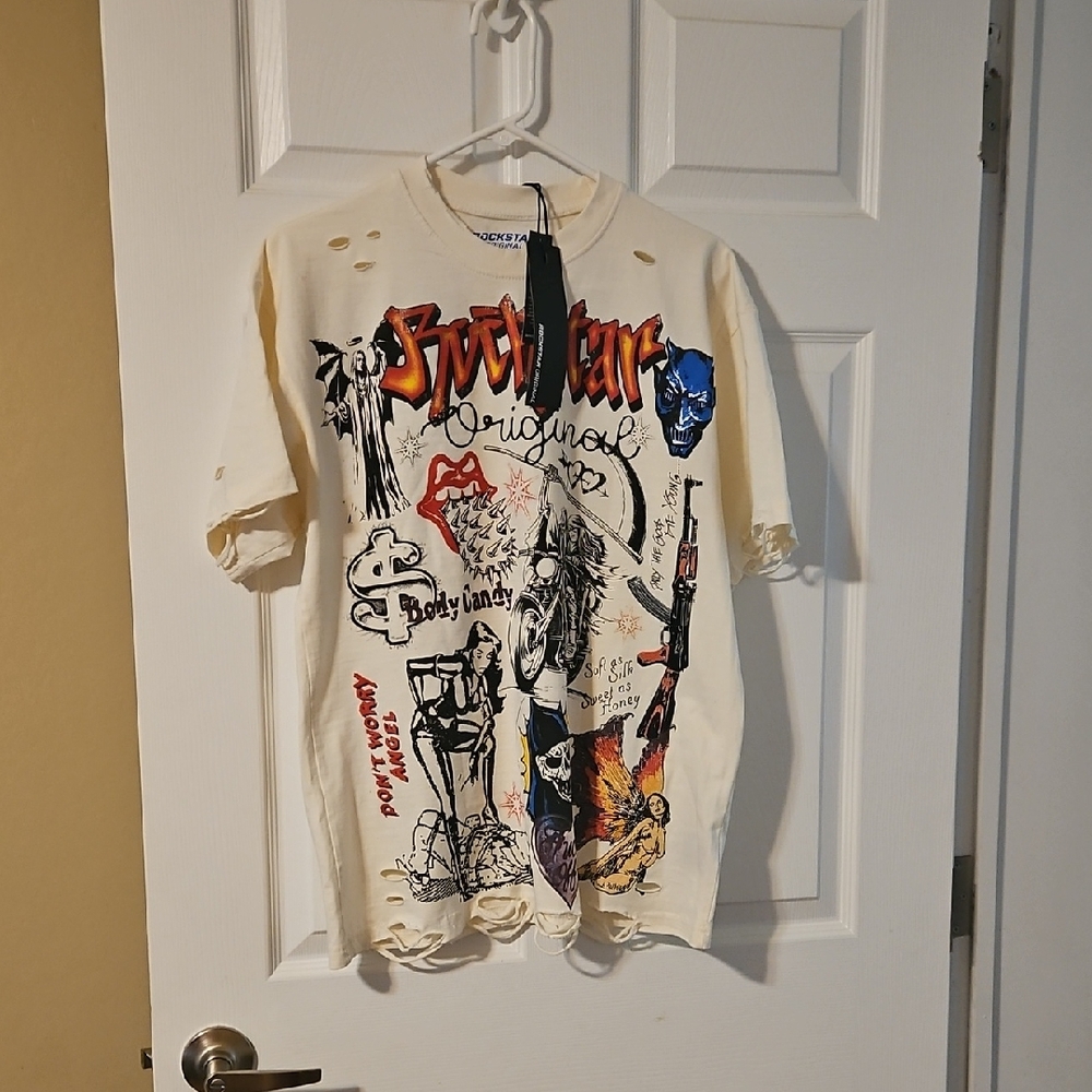 Rockstar Original Cream Graphic Tee